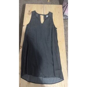 Old Navy Women XL Black White Floral Geometric Sleeveless V-Neck Shift Dress